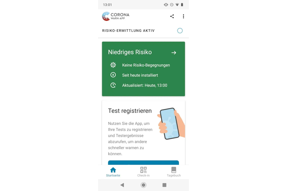 Screenshot der Corona-Warn-App.