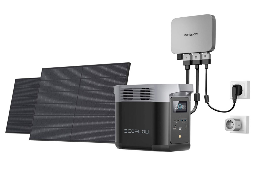 Das PowerStream-System von EcoFlow mit allen Einzelkomponenten.