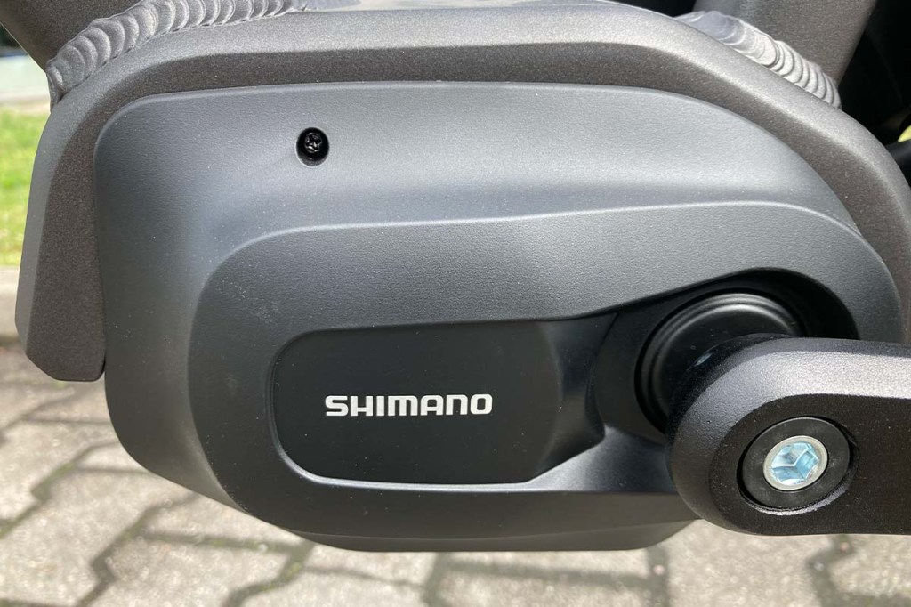 Nahaufnahme E-Bike Motor von Shimano