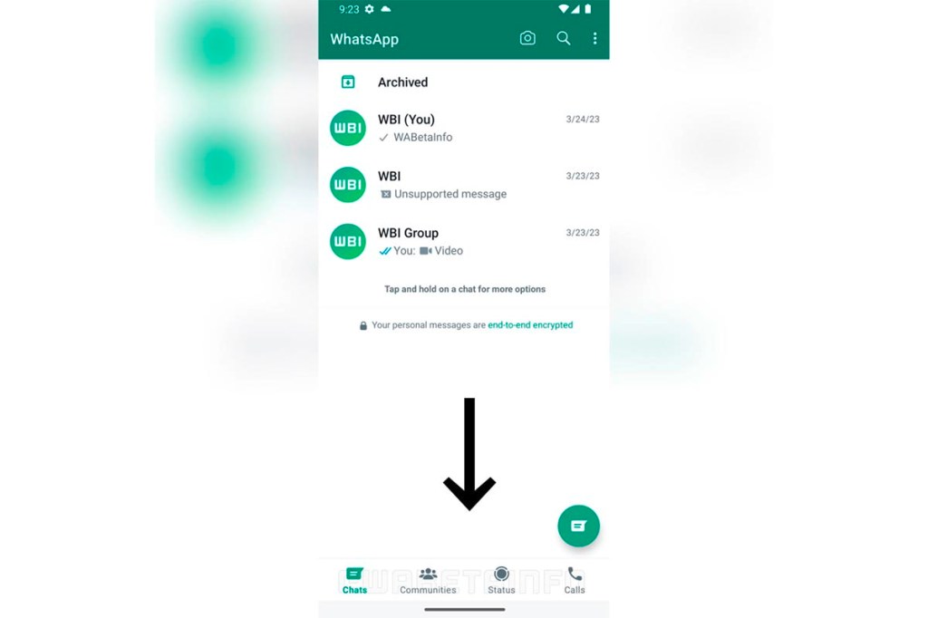 WhatsApp Ansicht nach Beta-Update