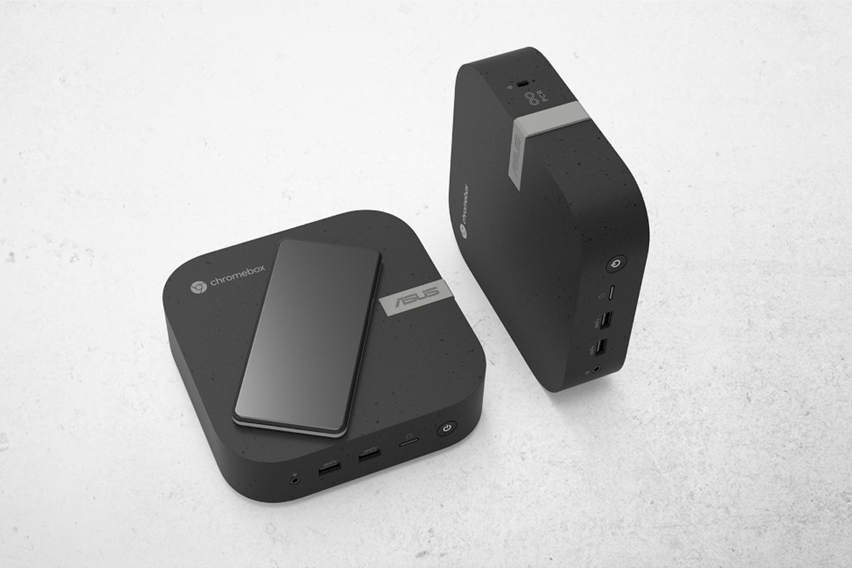 Lifestylefoto der neuen Asus Chromebox 5 von oben.