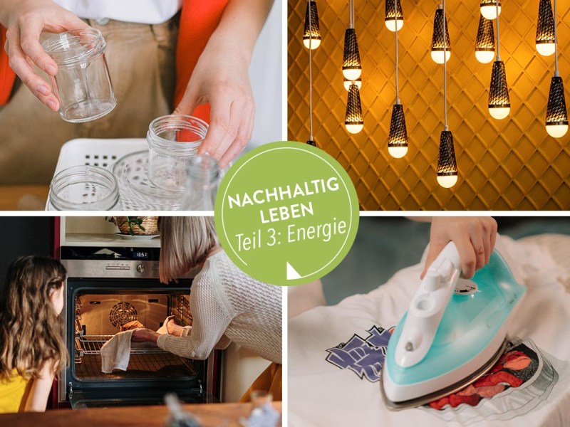 Eine Collage zum Thema nachhaltiger Energie.