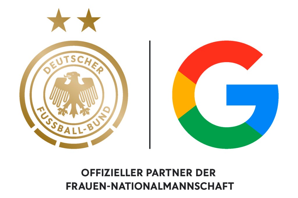 Die Logos vom DFB und von Google nebeneinander.