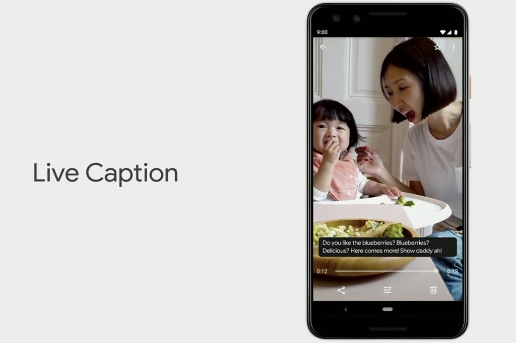 Die Live-Caption-Funktion auf einem Smartphone.