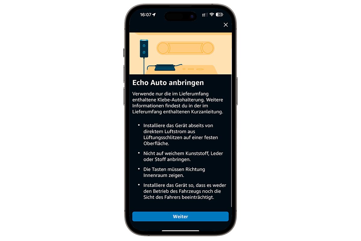 Screenshot Amazon Echo Auto Installation