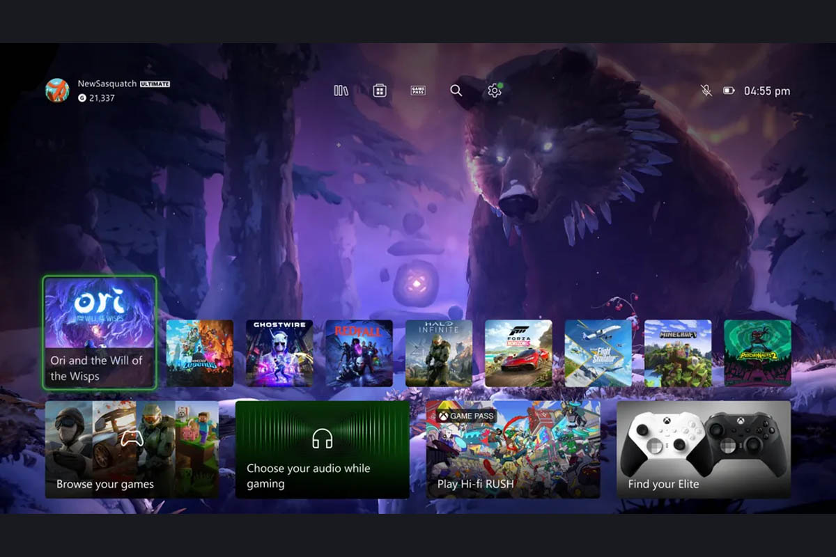 Screenshot des neuen Xbox-UI