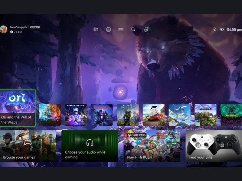 Screenshot des neuen Xbox-UI