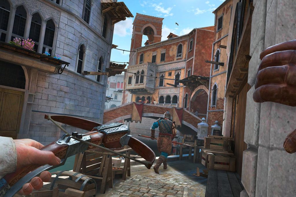 Ein Screenshot aus dem VR-Spiel Assassin's Creed Nexus.