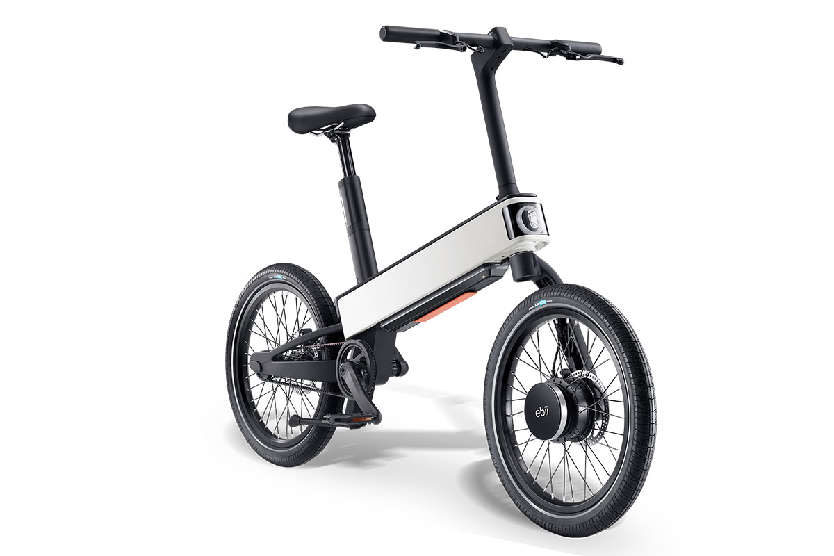 Ki-gesteuertes E-Bike Acer ebii in Frontalansicht.