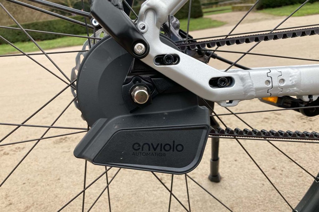 Nahaufnahme automatische Gangschaltung von Enviolo am E-bike