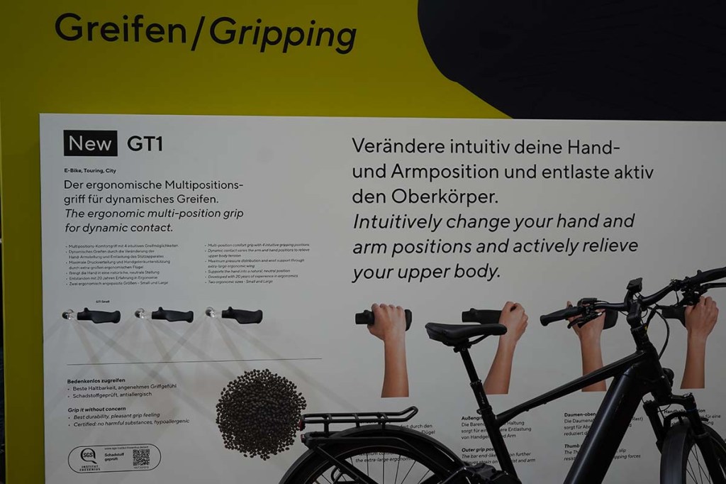 Aufsteller, zeigt Griffmöglichkeiten für Fahrradgriff