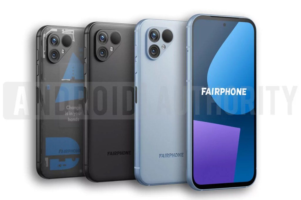 Das neue Fairphone 5 in verschiedenen Farb-Varianten.
