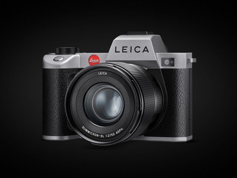 Die neue Leica SL2 Vollformat-Systemkamera in Silber.