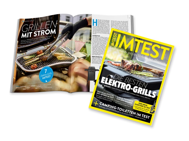 Magazincover der aktuellen IMTEST-Ausgabe über Elektro-Grills.
