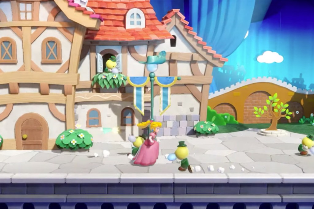Afbeelding van een binnenkort te verschijnen videogame met prinses Peach in de hoofdrol.