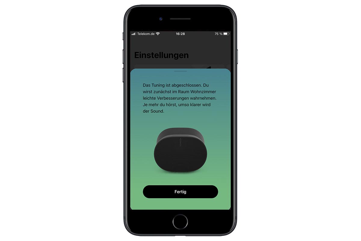 Soundbox Sonos Era 300 per Smartphone einrichten – Einstellungs-Screenshot.