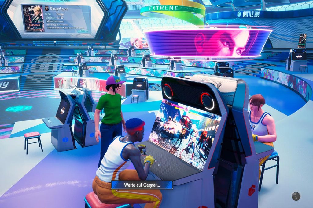 Ein Bild aus dem Videospiel Street Fighter 6, aus der Online-Lobby.