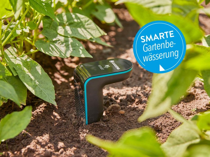 Smartes Bewässerungssystem von Gardena in Erdboden.