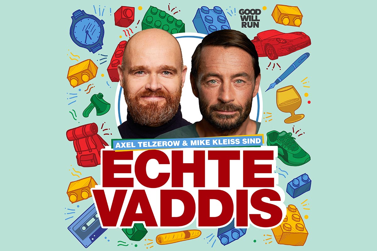 Das Cover des Podcasts "Echt Vaddis", mit Axel Telzerow und Mike Kleiß.