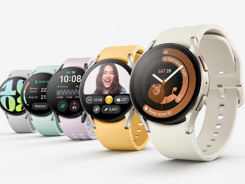 Die unterschiedlichen Farbvarianten der Samsung Galaxy Watch6 und Watch6 Classic.