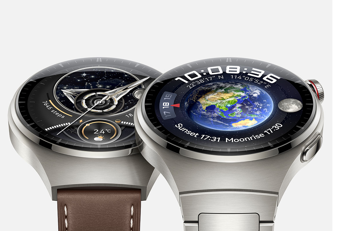 Huawei Watch 4 Pro mit Leder- und Metallarmband