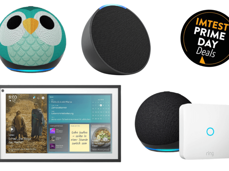 Echo Dot für Kinder und Erwachsene, Ring Intercom und Echo Show Produktbilder