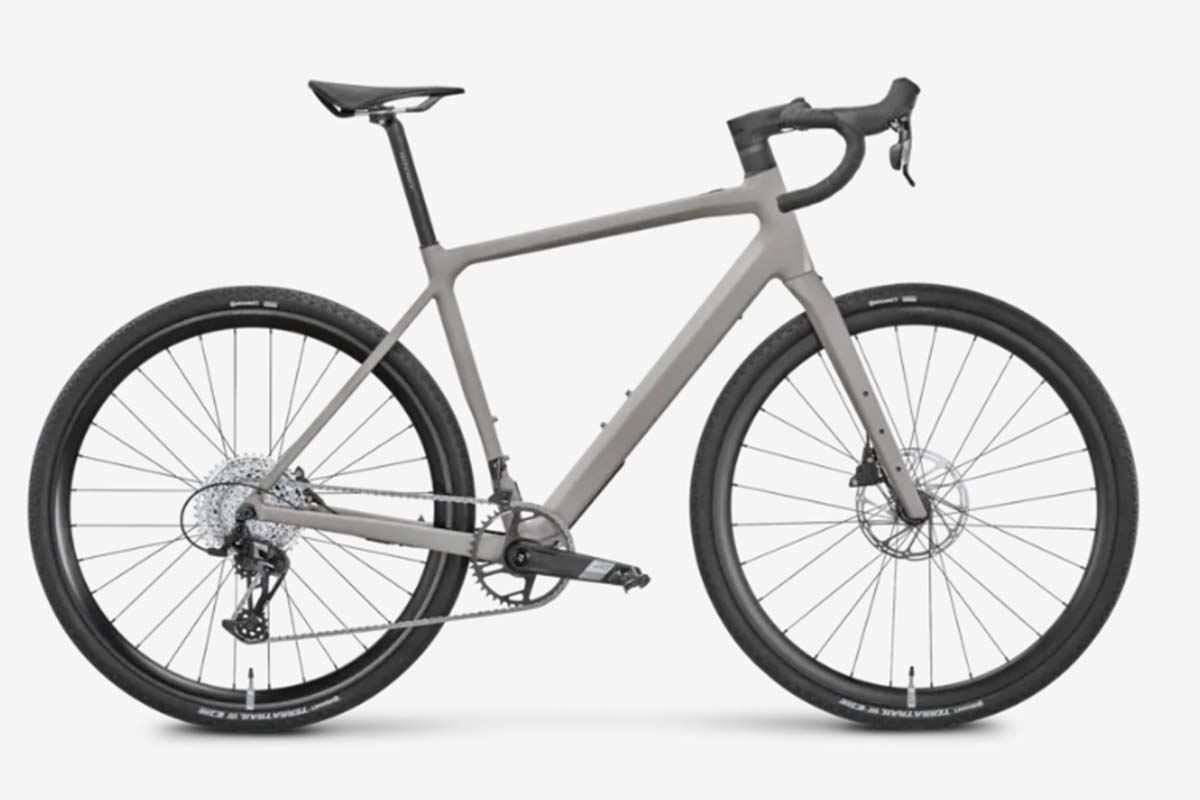 graues Gravelbike auf grauem Grund
