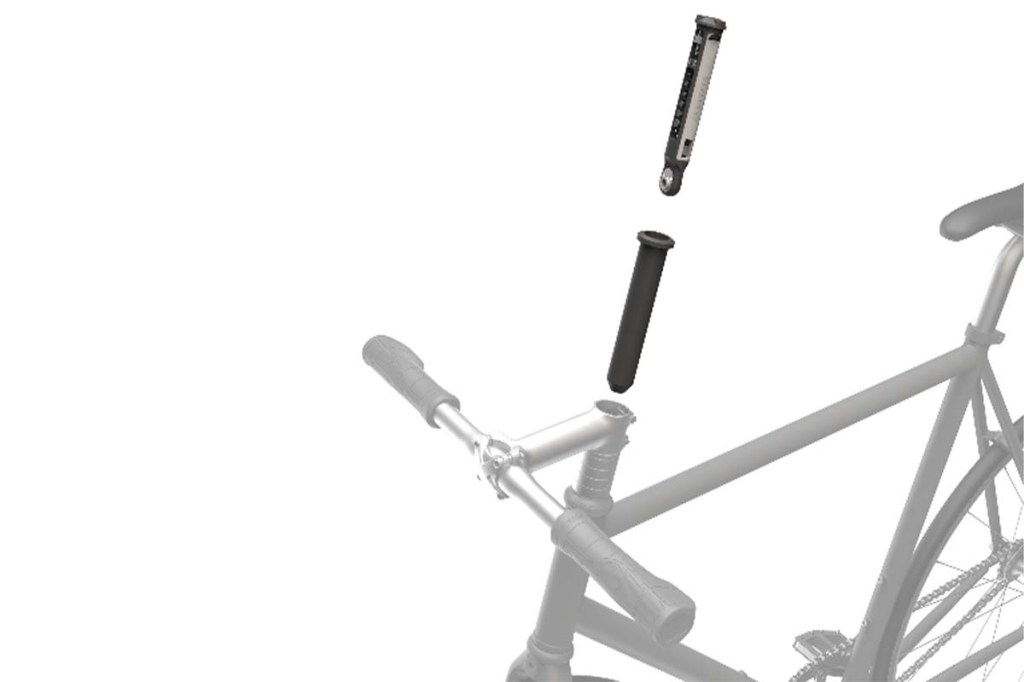 Productshot Fahrradwerkzeug Treasure Fork mit Fahrrad im Anschnitt
