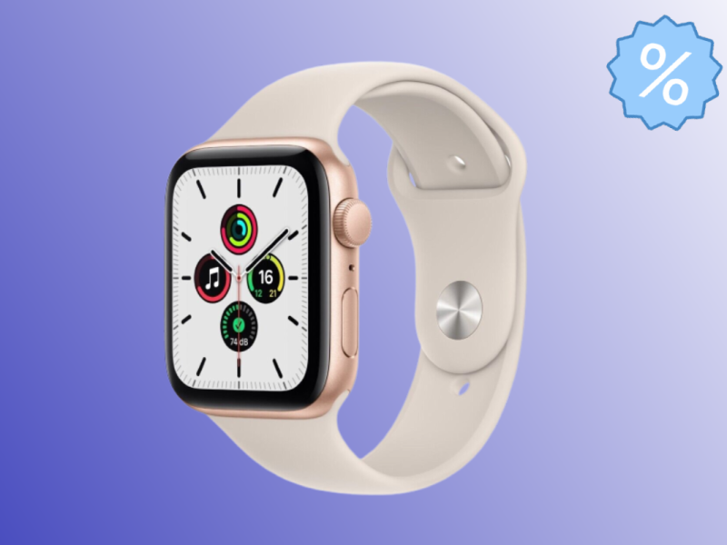 Produktbild der Apple Watch Se mit Prozentzeichen rechts oben