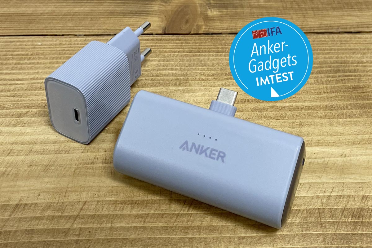 Großaufnahme von der Anker Nano Power Bank und dem Anker Nano Charger.