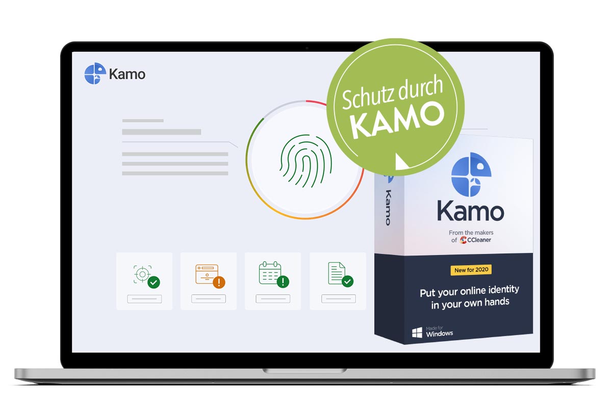 Laptop mit einem Beispielbild von Kamo.
