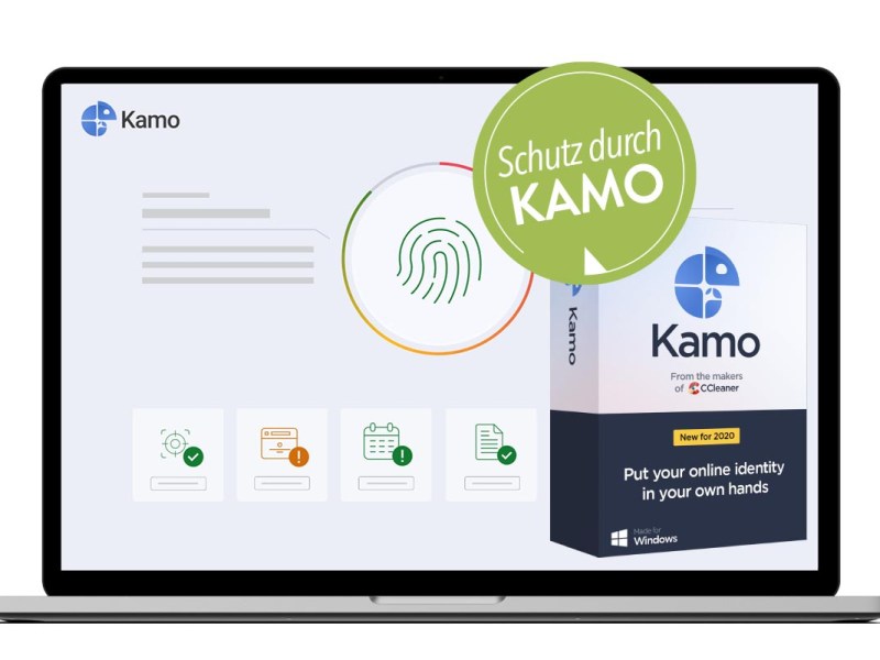 Laptop mit einem Beispielbild von Kamo.