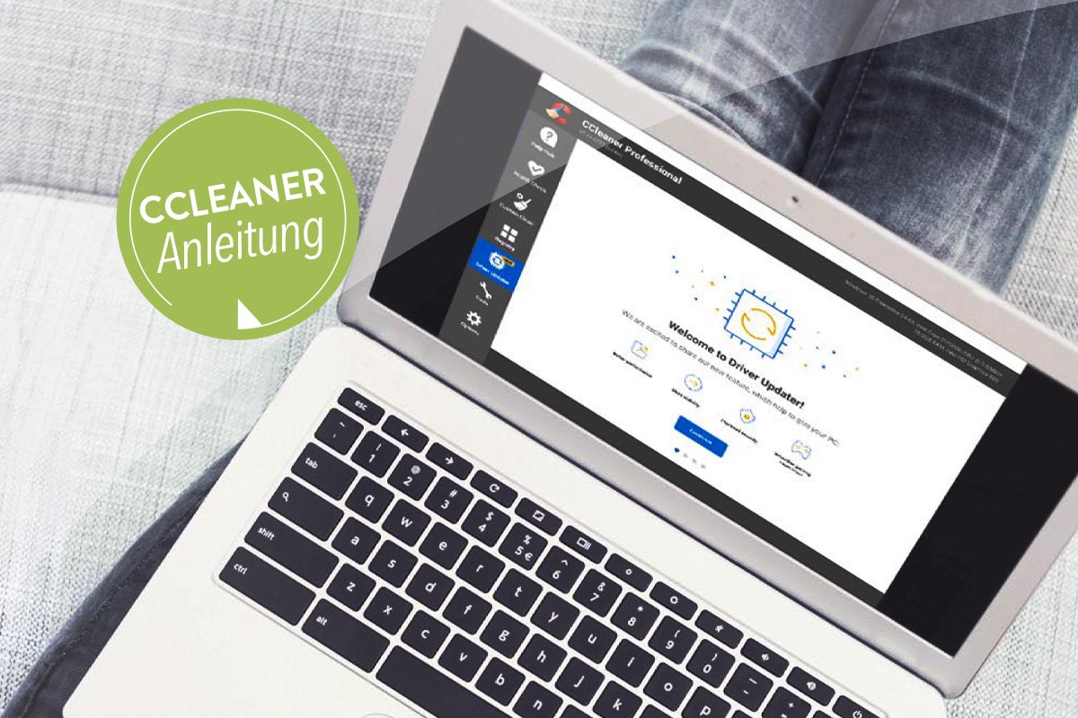 Ein Laptop mit geöffnetem CCleaner Programm.