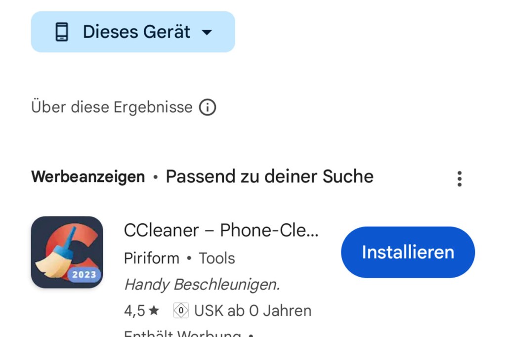 CCleaner Android installieren