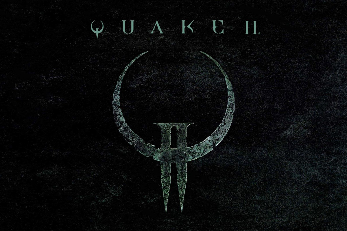 Das Logo des Shooters Quake 2 auf dunklem Hintergrund