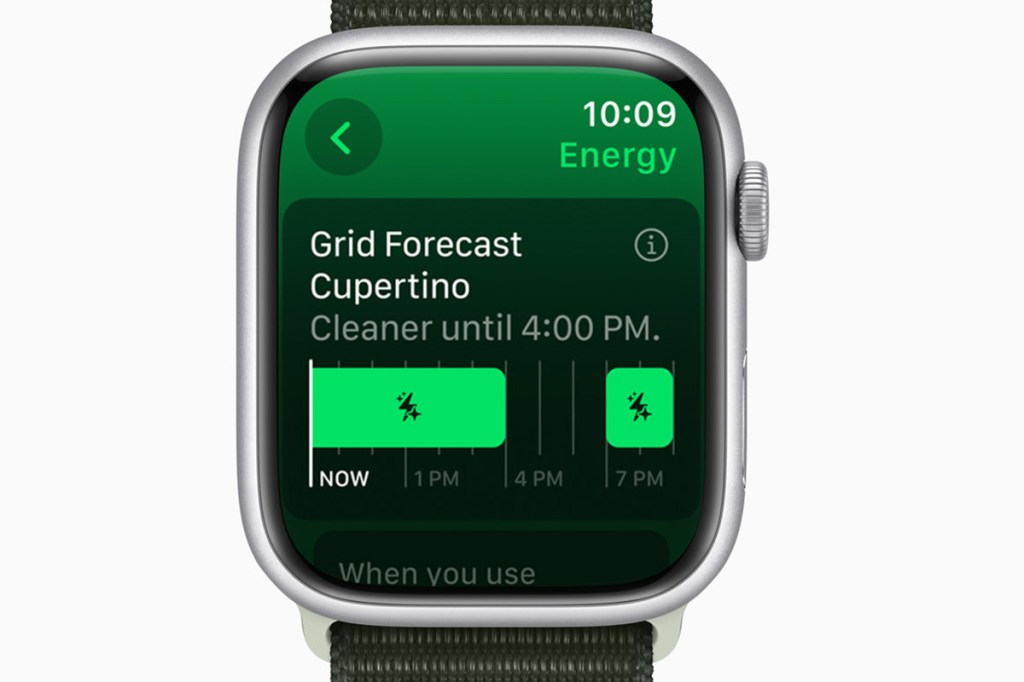 Bild eines Apple-Watch-Displays mit der Energy-App.