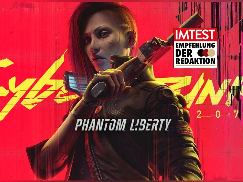 Artword des Videospiels Cyberpunk 2077: Phantom Liberty.