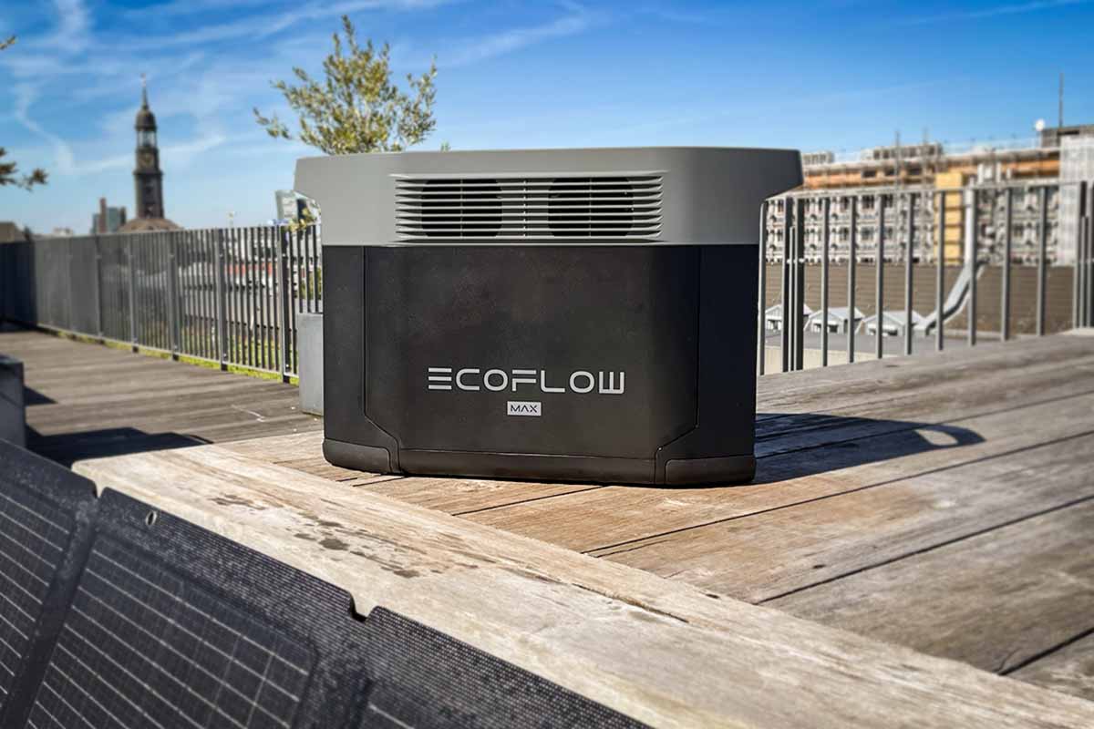 Die neue EcoFlow Delta 2 Max auf dem Dach der IMTEST-Redaktion