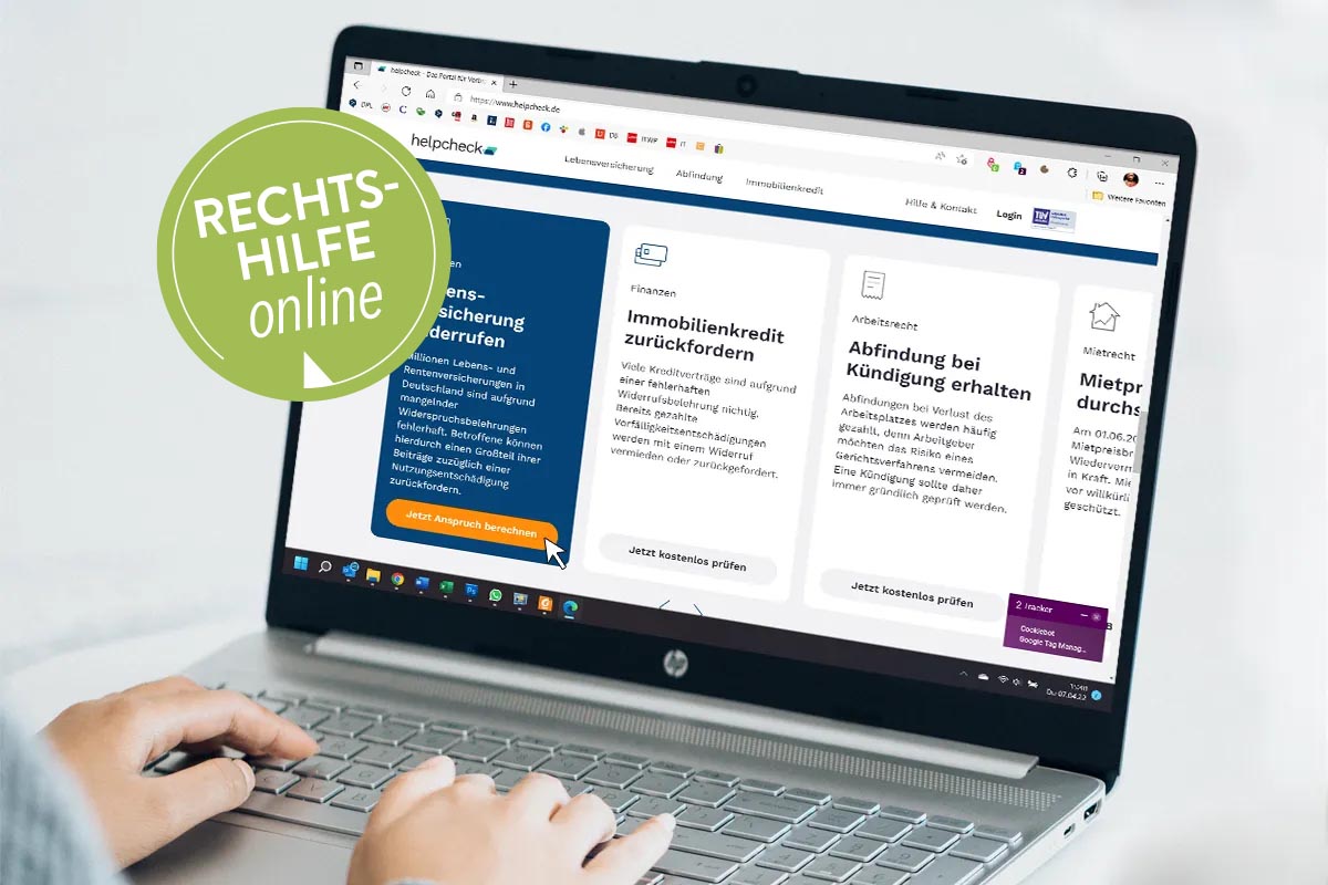 Windows Notebook mit helpcheck im Browserfenster
