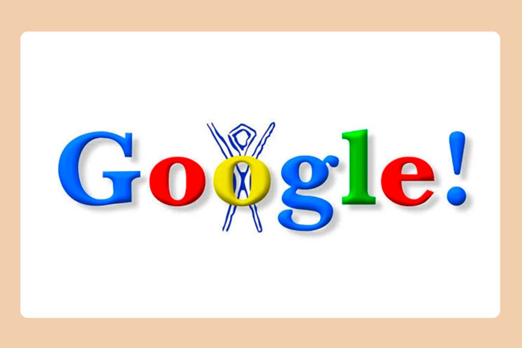 erstes Google Doodle kombiniert Google-Logo und Burning Man Festival