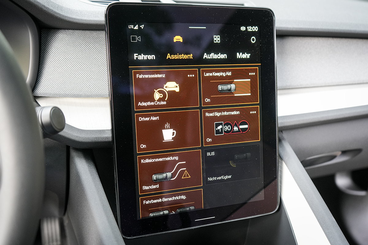 Infotainment-Display im E-Auto.