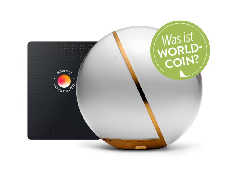 Grafische Darstellung des Worldcoins auf weißem Grund.