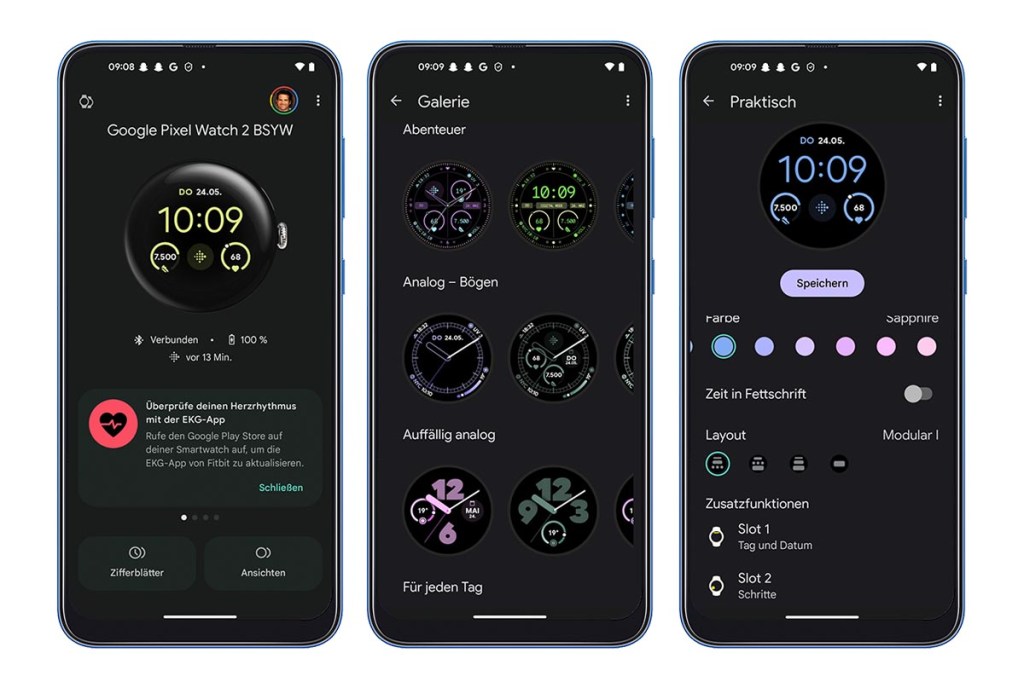 Screenshots der Pixel Watch 2