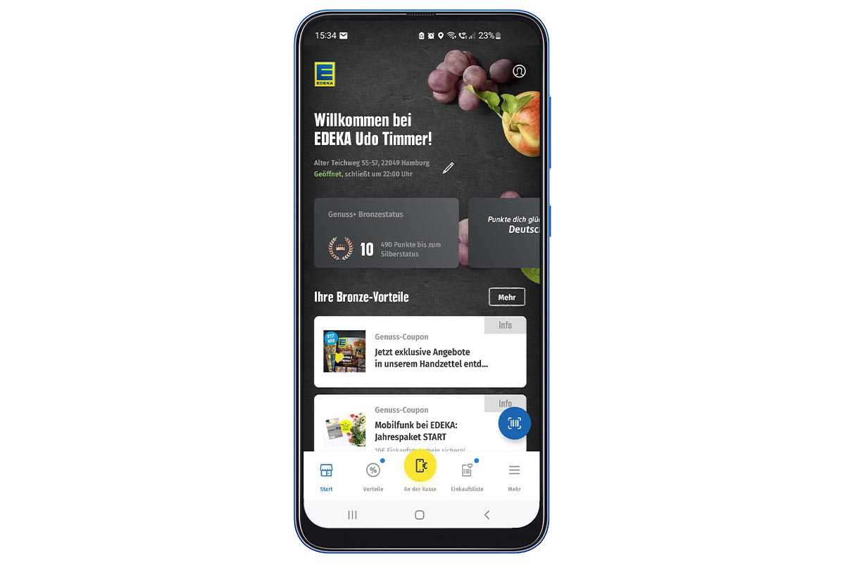 Ein Screenshot aus der Edeka-App.