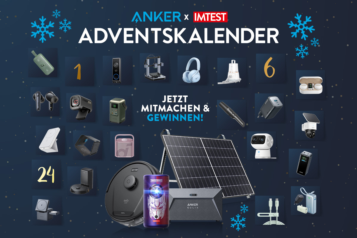 Ein Aufmacherbild für den IMTEST Adventskalender in Zusammenarbeit mit Anker Innovations.