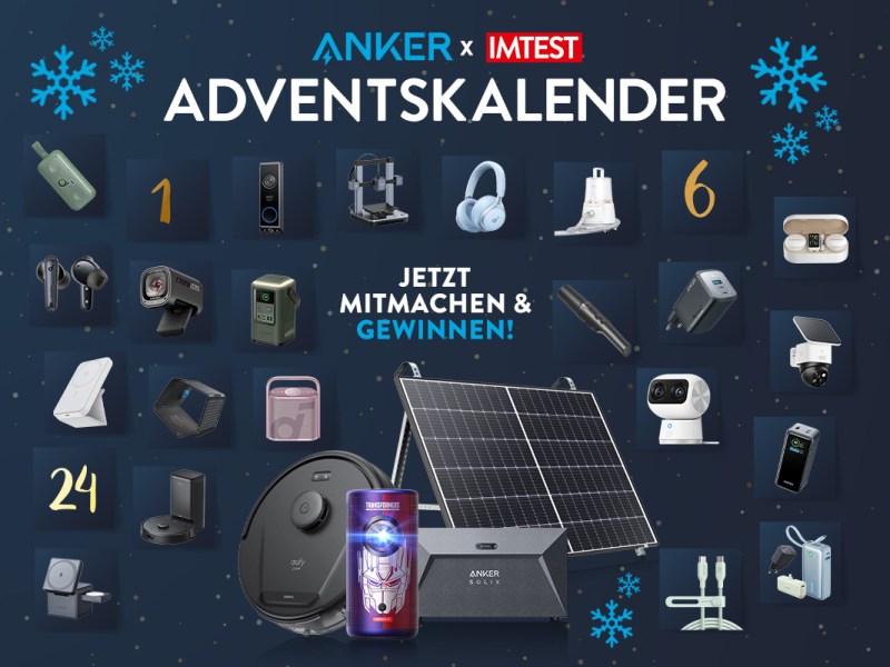 Ein Aufmacherbild für den IMTEST Adventskalender in Zusammenarbeit mit Anker Innovations.