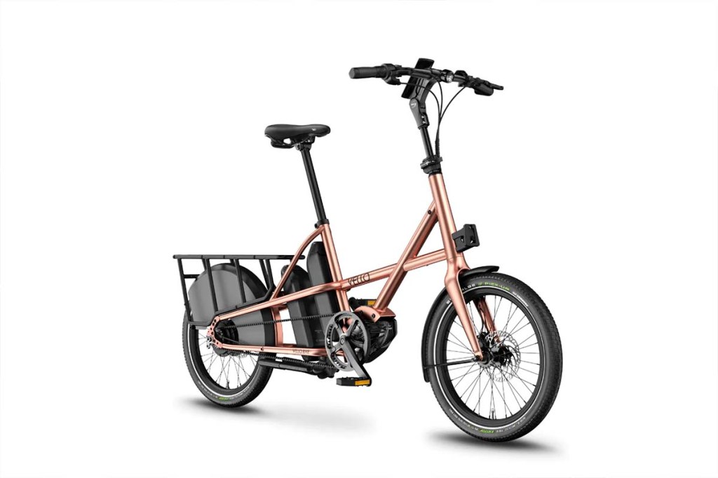 Productshot Longtail-Cargo-E-Bike in bronze