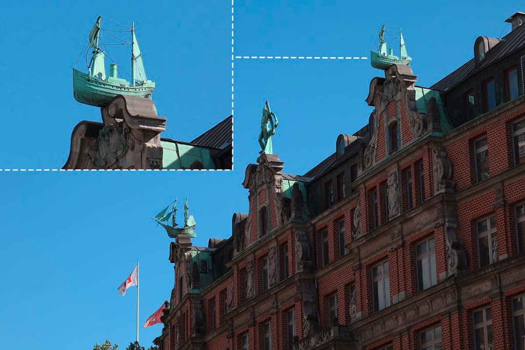 Fassade eines gebäudes unter blauem Himmel.