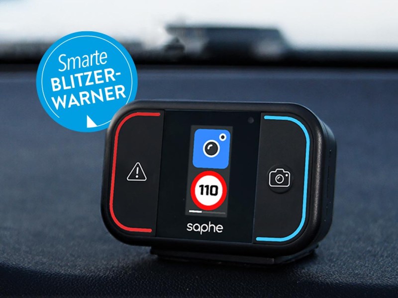 Saphe One+ Verkehrsalarm für Auto mit Daten von Blitzer.de