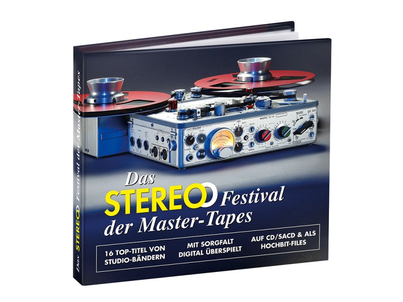 Titelbild des Digibooks von das STEREO Festival der Master-Tapes mit der Bandmaschine.
